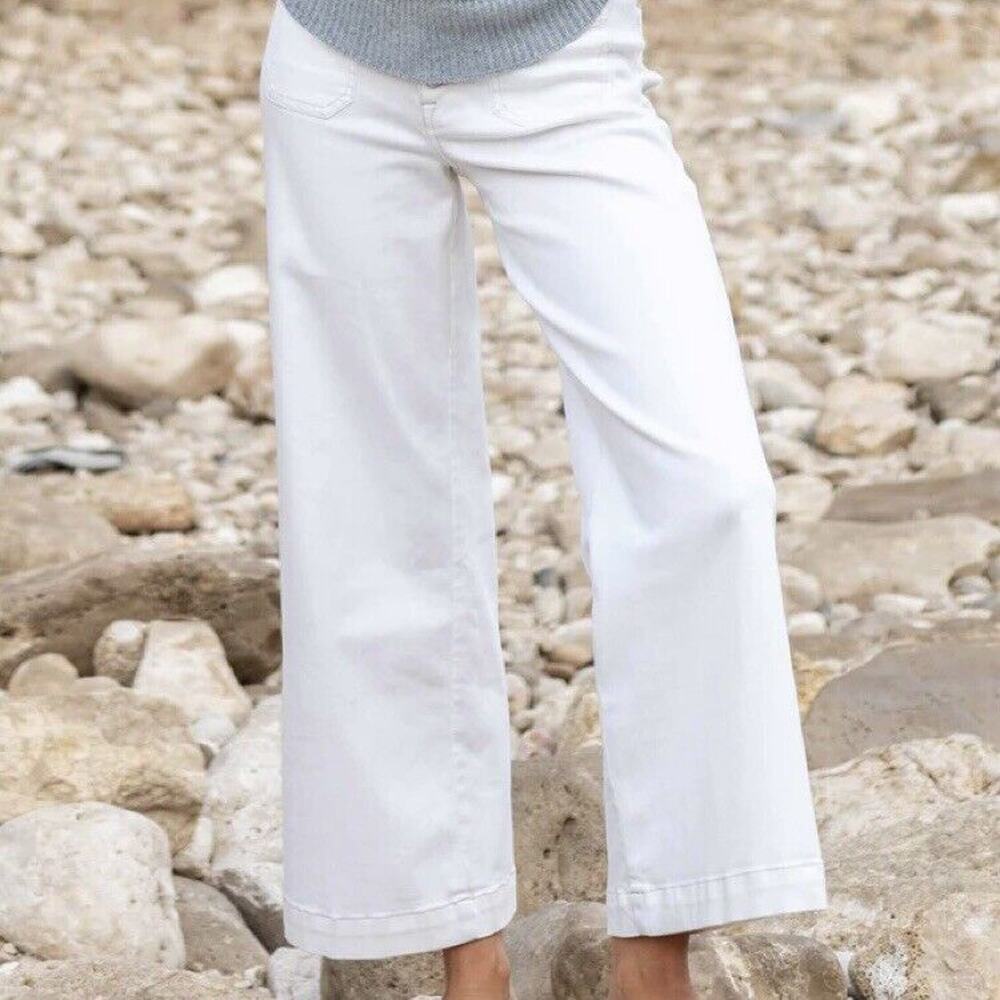 Mersea Voyageur Jeans Size 26 Nomad Cropped Sailor White Sails Pants NEW